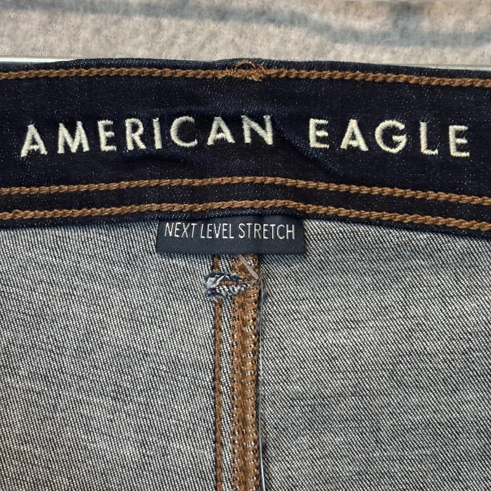 American Eagle Womens 12 Micro Shorts Denim Stretch High Rise Dark Wash Blue NWT